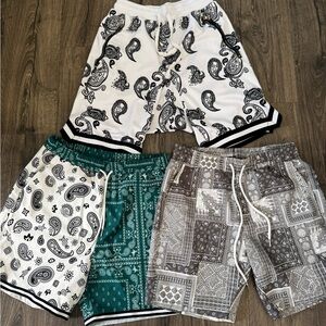 Paisley and Patchwork Men's athletic Shorts Set size medium bundle